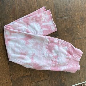 Roots pink tie dye straight sweat pant